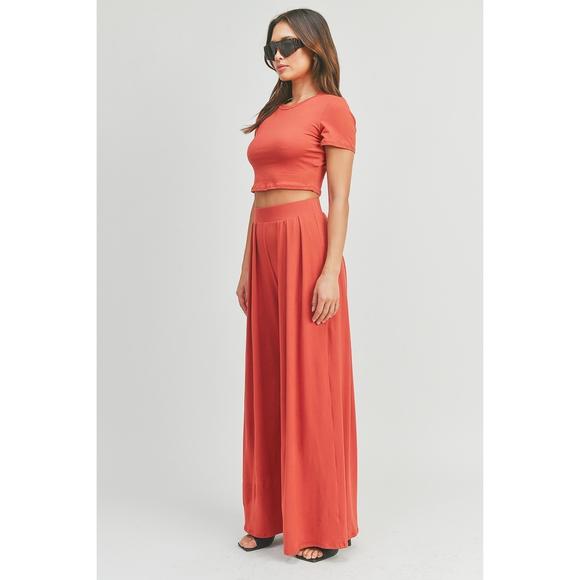 Rachell`s Boutique Tops - Crop Top And Palazzo Pants Set